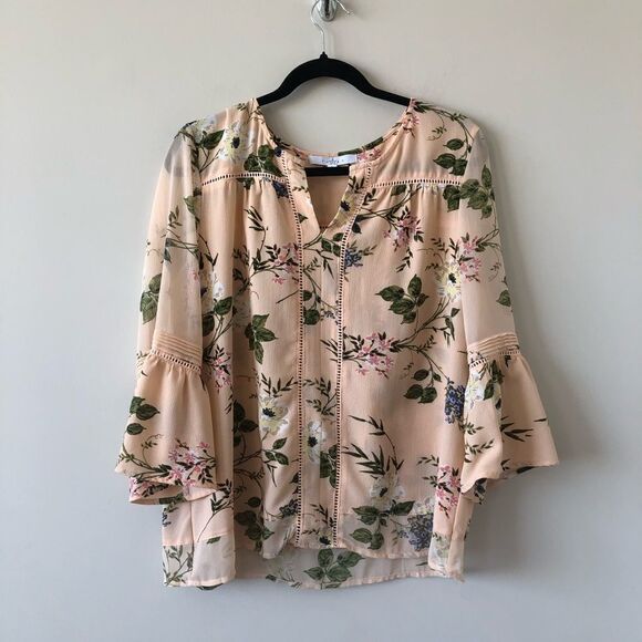 FEVER Floral-Print Illusion-Sleeve Blouse - Picture 3 of 10